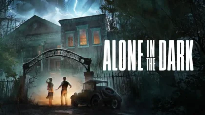 Edward and Emily at Derceto gates on Alone in the Dark (2024) cover