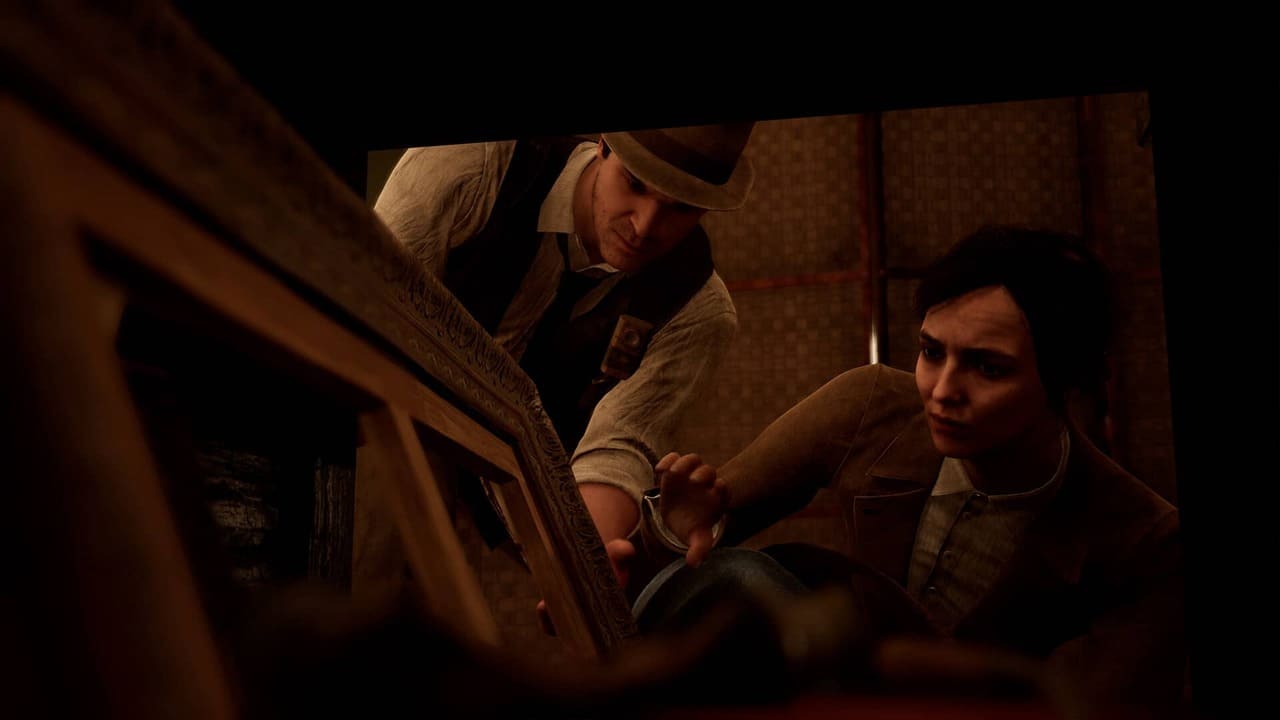 Carnby and Emily uncover hidden painting under bed in Alone in the Dark (2024)