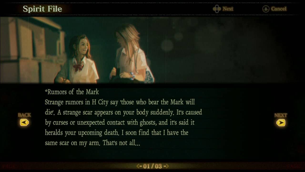Spirit Hunter: Death Mark Rumors of the Mark file screen