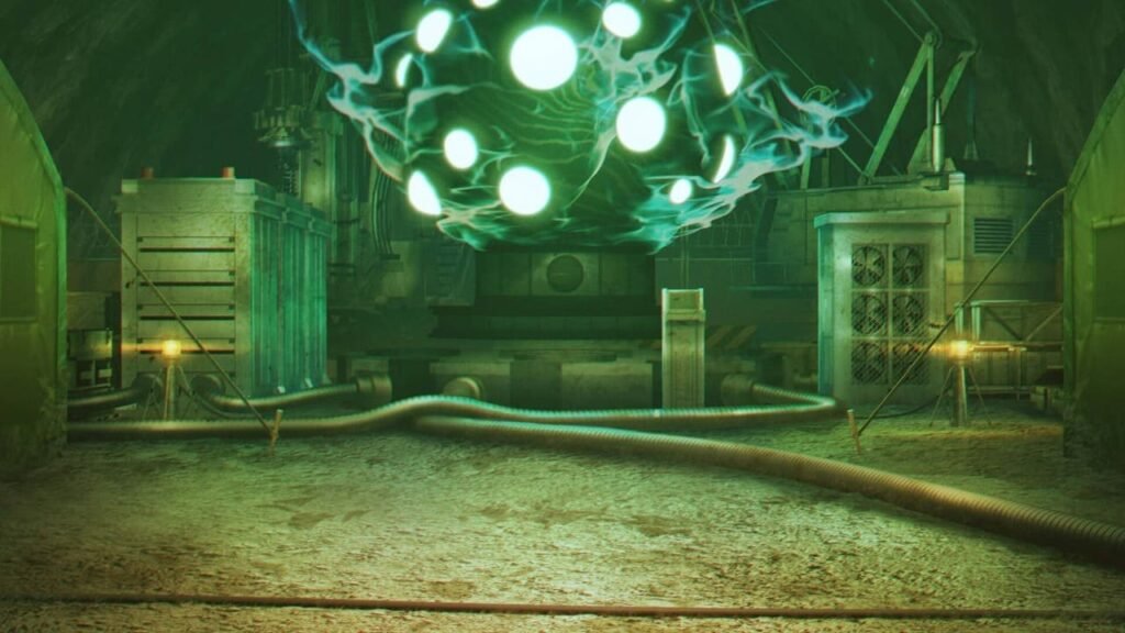Glowing green orb at base camp in Undernauts: Labyrinth of Yomi