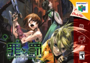 US Nintendo 64 box art for Sin & Punishment featuring the ESRB T rating