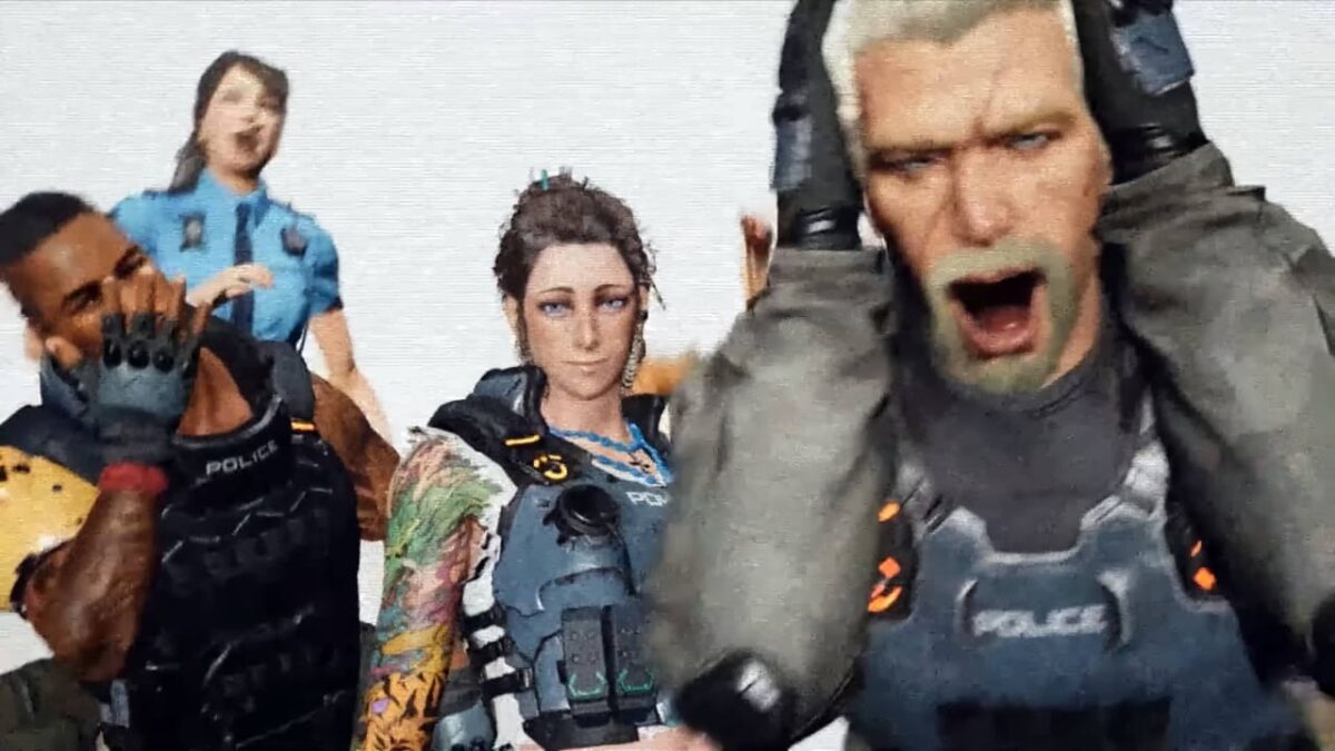 Wanted: Dead Review showing a loading screen parody of Super Hot Fire, with Agent Stone taking the place of the viral battle rapper