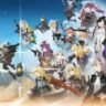 Girls’ Frontline 2: Exilium key art showing multiple Tactical Dolls in combat-ready poses against a bright sky backdrop