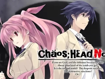 Chaos;Head Noah cover art with Rimi, Taku, and “If you are God…” quote.