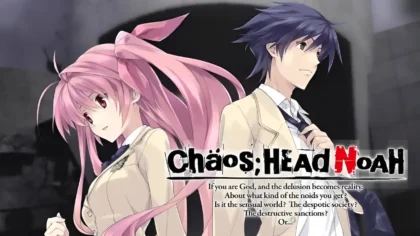 Chaos;Head Noah cover art with Rimi, Taku, and “If you are God…” quote.