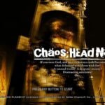 Chaos;Head Noah title screen with logo, “If you are God…” quote, and collapsed Shibuya cityscape.