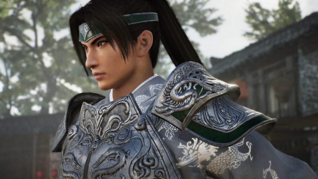 Dynasty Warriors Origins warrior character in detailed armor close up