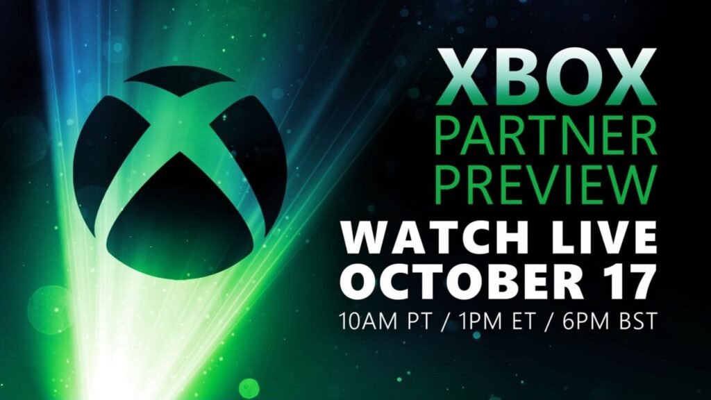 Xbox Partner Preview October 17 live event with new game trailers