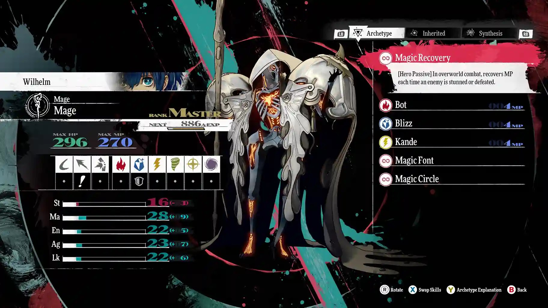 Screenshot of the Mage's passive in Metaphor: ReFantazio.