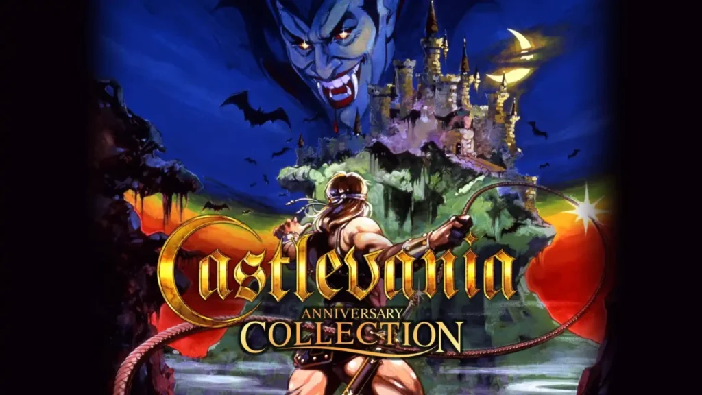 Castlevania Anniversary Collection key artwork featuring Dracula and castle