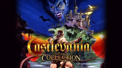Castlevania Anniversary Collection key artwork featuring Dracula and castle