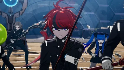 Characters engage in combat in The Hundred Line: Last Defense Academy, featuring stylized anime visuals and action-focused gameplay.