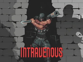 Intravenous game cover art featuring the protagonist in a shadowy environment with stealth-themed visuals.
