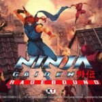 Ninja Gaiden Ragebound key art showing a ninja battling enemies in a burning city
