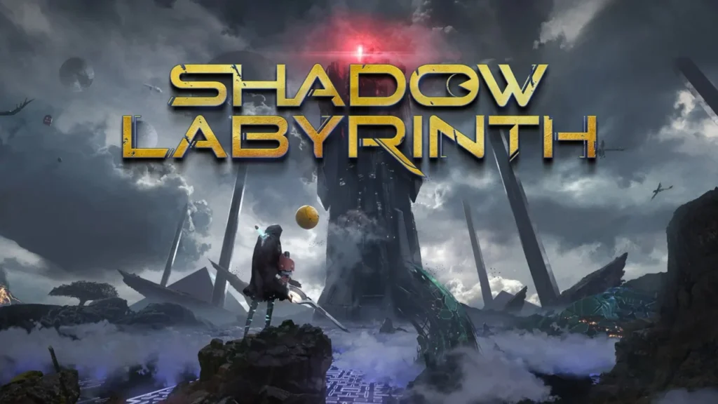 Shadow Labyrinth key art showing lone character before massive tower