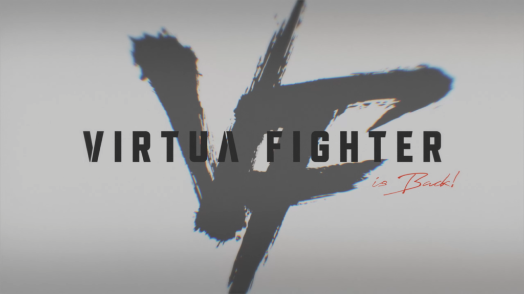 Virtua Fighter teaser image showing VF logo with Is Back text