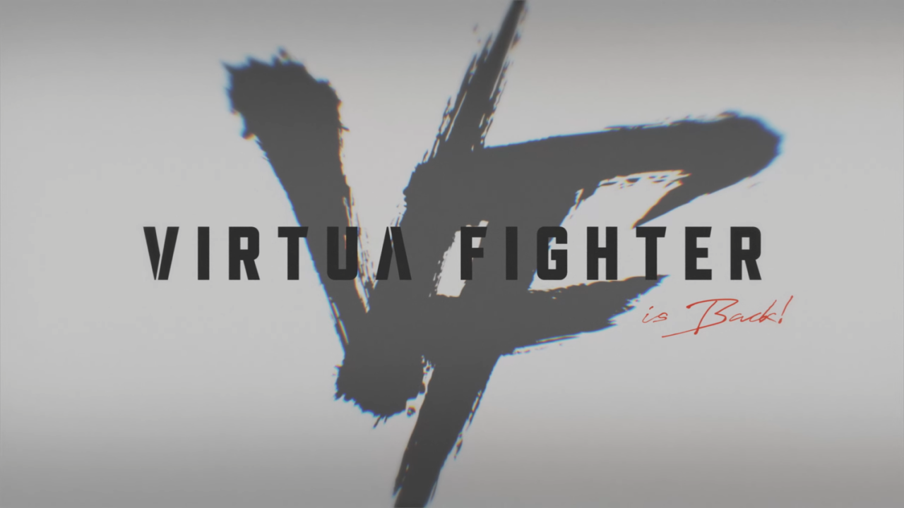 Virtua Fighter teaser image showing VF logo with Is Back text
