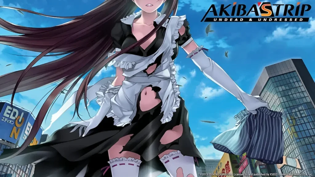 Akiba’s Trip: Undead & Undressed game cover showing a female character with ripped clothes and the game title.
