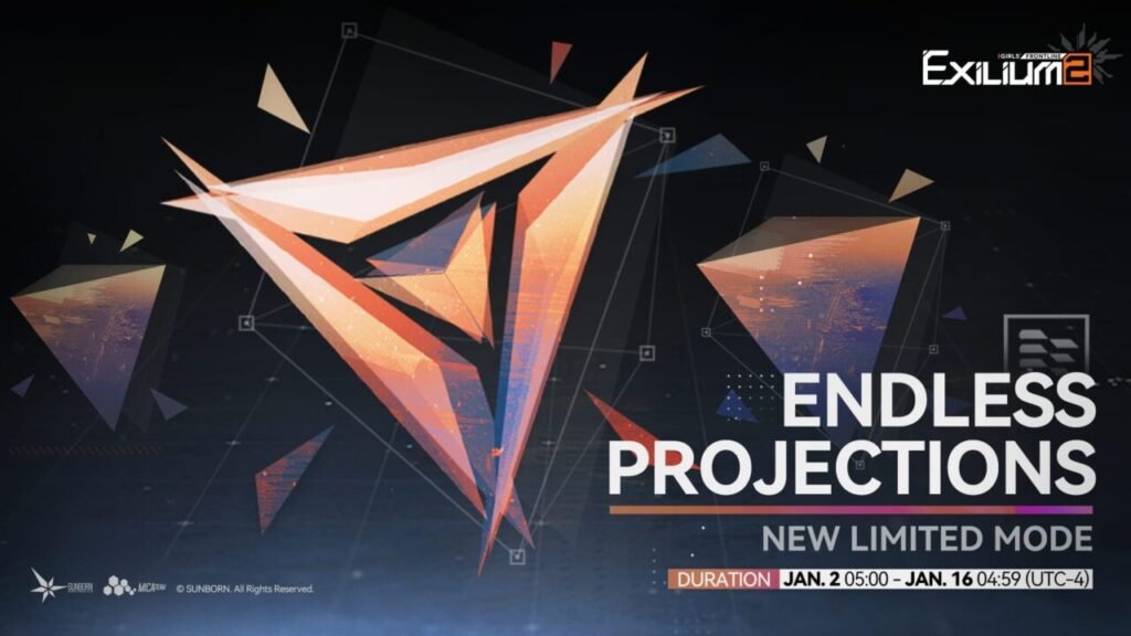 Endless Projections limited mode artwork from Girls' Frontline 2 featuring abstract geometric design