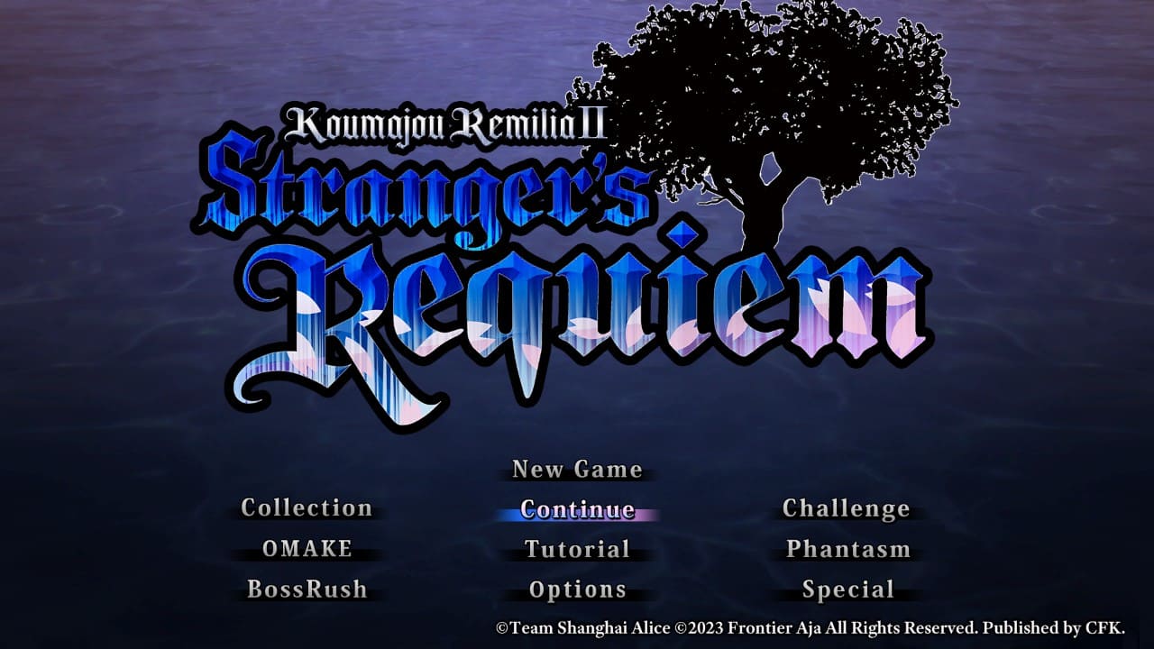 Extra modes unlocked after completion including Omake Mode, Phantasm Mode, Boss Rush, and Special Mode