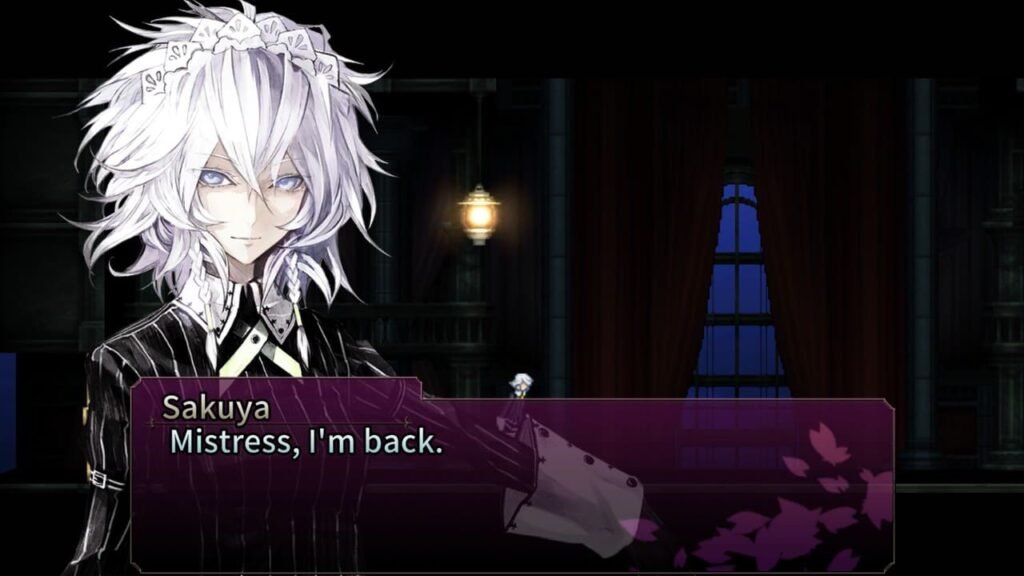 Cutscene showing Sakuya saying "Mistress I'm back"