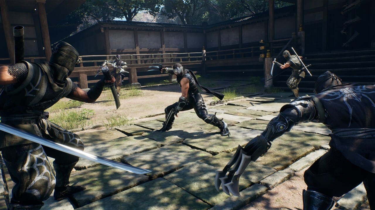 Ryu Hayabusa surrounded in Ninja Gaiden Black 2.