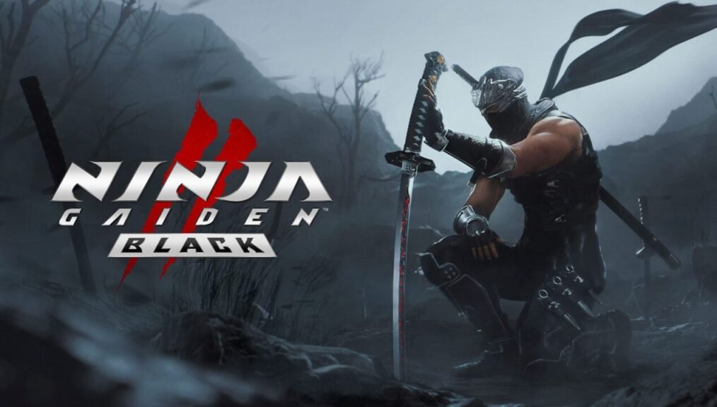 Ninja Gaiden Black 2 key art featuring Ryu Hayabusa with sword