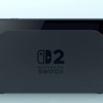 Nintendo Switch 2 console seated in its dock with Joy-Con controllers attached.