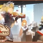 Zucchero Café event artwork in Girls' Frontline 2 featuring Dolls serving drinks and food in a themed café setting