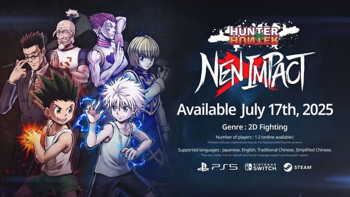 Hunter x Hunter Nen x Impact key art featuring the main playable characters