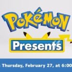 Pokémon Presents broadcast graphic showing the Pokémon logo, Pikachu, and the February 27 presentation date