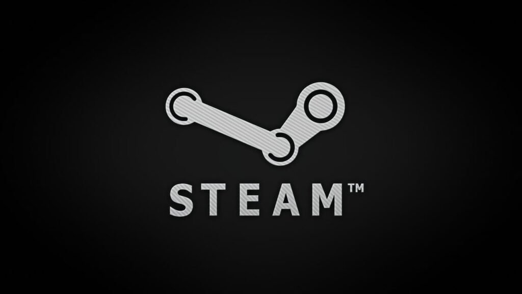 Steam platform logo on a dark background