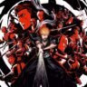 Bleach Rebirth of Souls key art showing Ichigo Kurosaki and multiple characters in a red and black cinematic style