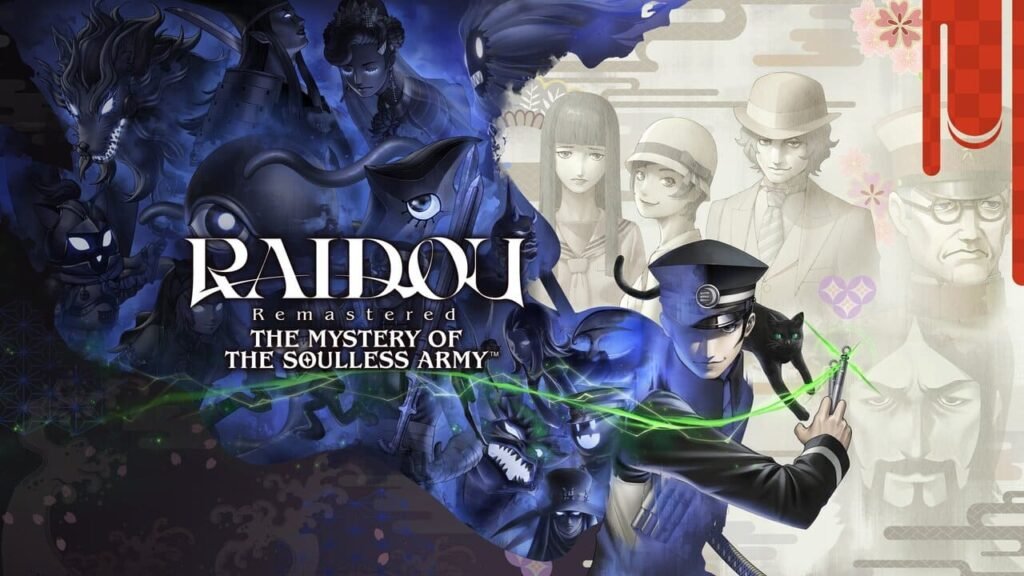RAIDOU Remastered The Mystery of the Soulless Army key art featuring Raidou Kuzunoha and supernatural demons