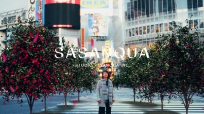 Studio Sasanqua branding over Tokyo city scene