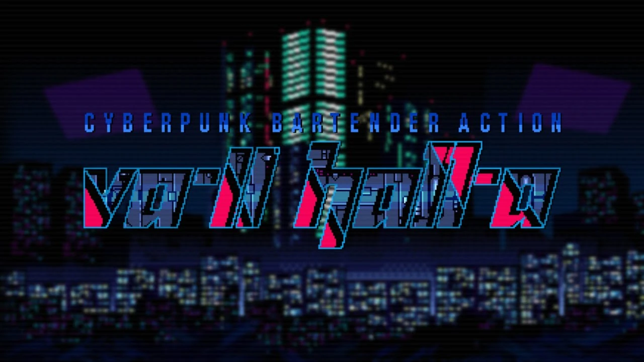 Official VA-11 HALL-A: Cyberpunk Bartender Action cover art with a retro-style background and the game’s logo prominently displayed.