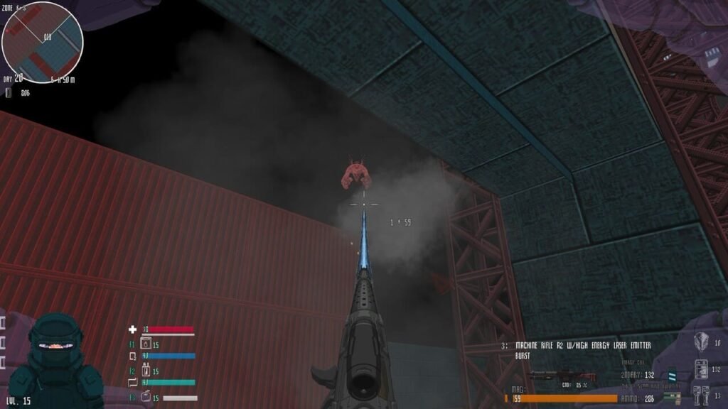 High Energy Laser alternate fire lifting an enemy in Beyond Citadel.