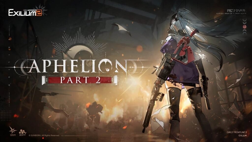 Aphelion Part 2 event key art featuring a character overlooking a battlefield in Girls’ Frontline 2 Exilium