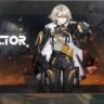 Vector character reveal in Girls’ Frontline 2 Exilium showing the Support-class SMG in a tactical outfit with short silver hair and modern combat gear.