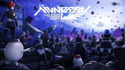 Key art for The Hundred Line: Last Defense Academy showing the Special Defense Force facing an otherworldly invasion.