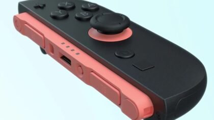 Close-up of the redesigned Switch 2 Joy-Con controller with updated buttons and thumbstick