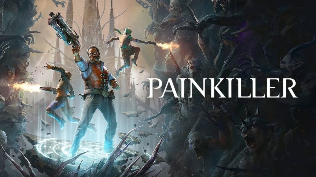 Painkiller reboot key art showing armed characters fighting demonic creatures in a dark fantasy environment