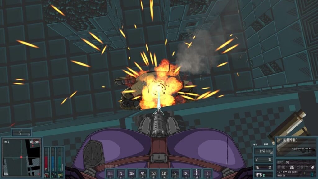 Martyr aiming down the auto rifle’s alternate fire in The Citadel, plasma stream visible.