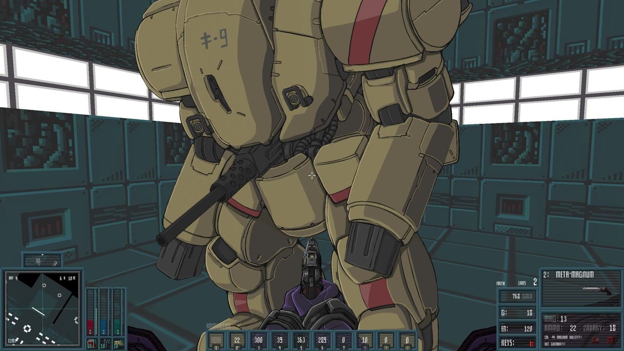 Pilotable mech standing in front of the Martyr in The Citadel.