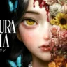 Iwakura Aria key art featuring a young woman surrounded by flowers and butterflies, hinting at psychological horror