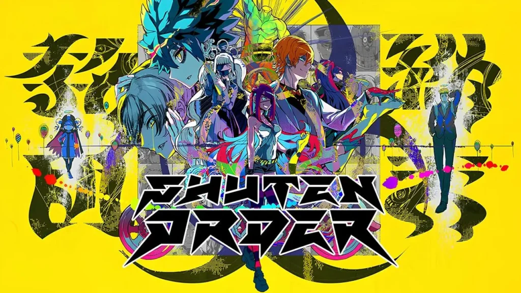 SHUTEN ORDER game promo art featuring key characters and dark mysterious atmosphere