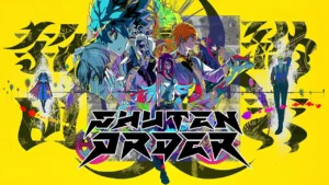 SHUTEN ORDER game promo art featuring key characters and dark mysterious atmosphere