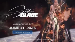 Stellar Blade Complete Edition key art featuring Eve in combat stance, with “Coming June 11 to Steam” and PlayStation and Steam logos.