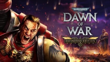 Warhammer 40,000 Dawn of War Definitive Edition key art showing Space Marine in battle
