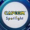Capcom Spotlight logo in blue, white, and yellow within a circular design